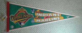 1997 World Series Cleveland Indians Florida Marlins Mlb Full Size Pennant