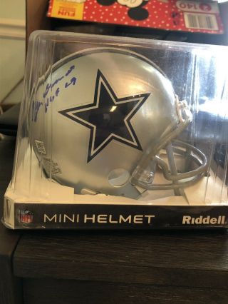 Gil Brandt Signed/autographed Dallas Cowboys Mini Helmet W/ Hof 19 Jsa