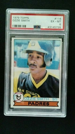 Ozzie Smith 1979 Topps 116 Rookie Card St Louis Cardinals / Padres Hof Psa 6 Ex