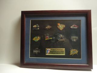 Ladies Wnba 10 Team Collectors Framed Matted Pin Set Houston Comets Basketball