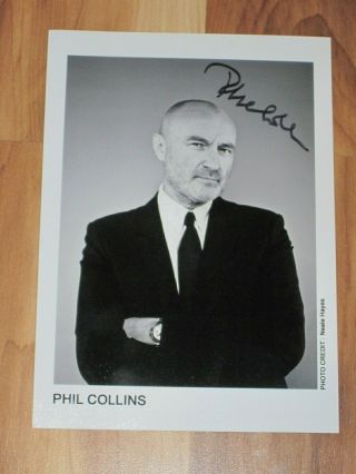 Phil Collins Signed 5x7 Photo Genesis Autograph