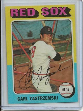 1975 Topps Baseball Card Carl Yastrzemski H/o/f Boston Red Sox Near 280