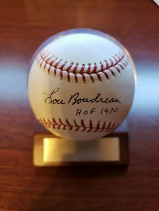 Lou Boudreau " Hof 1970 " Indians Autographed Signed Rawlings Baseball