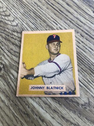 1949 Bowman Baseball Card 123 Johnny Blatnick Exmt