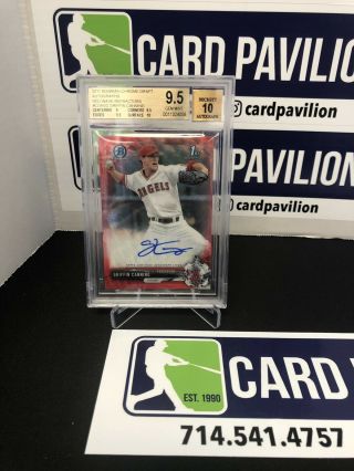 2017 Bowman Chrome Griffin Canning Red Wave Refractor Auto /5 Bgs 9.  5