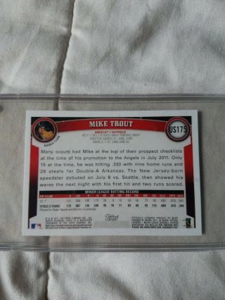 2011 Topps Mike Trout Rookie Card US175 w/screw Down Case 2