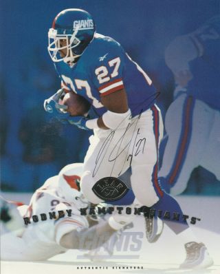 Rodney Hampton Autographed 8x10 1997 Leaf Signature Edition - Ny Giants Nmint