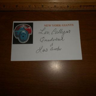 Len Calligaro Was A Blocking Back In The Nfl Hand Signed 5 X 3 Index Card