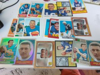 16 Dif 2000 Topps Johnny Unitas W/ Chrome Finest Refractor Reprints Inserts.