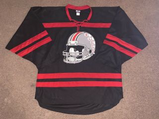 Ohio State Buckeyes Hockey Jersey Black Red Warrior Brand Men’s Size Large