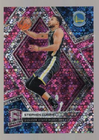Stephen Curry 2018 - 19 Panini Spectra Neon Pink Base 65 11/25 Warriors