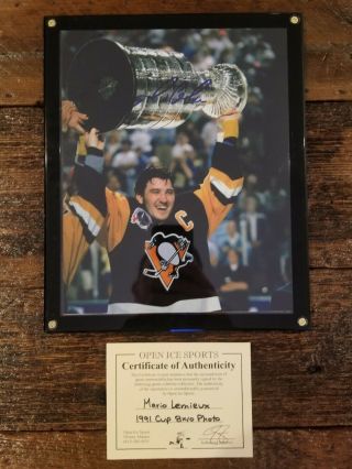Mario Lemieux Pittsburgh Penguins Autographed Signed 8x10 Photo Stanley Cup