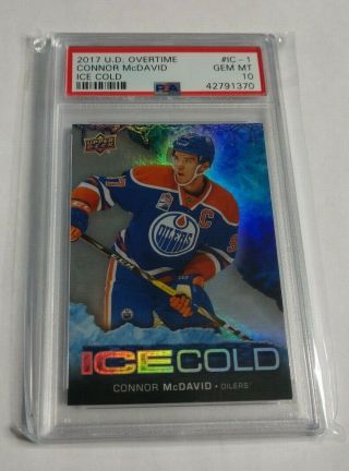Connor Mcdavid - 2017/18 Ud Overtime - Ice Cold Rookie - Ic - 1 - Psa 10 -