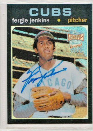 2002 Topps Archives Reserve Fergie Ferguson Jenkins " Chicago Cubs " Autograph Auto