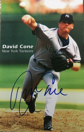 David Cone Hand Signed Autographed 3 1/2 " X 5 1/2 " Photo Card - York Yankees