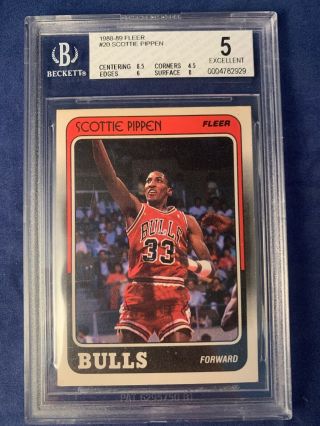 1988 - 89 Fleer Basketball 20 Scottie Pippen Chicago Bulls Rc Rookie Hof Bgs 5