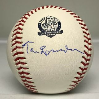 Tommy Lasorda Single Signed Dodgers Logo Baseball Auto Jsa Browns Cardinals