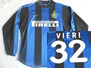 Jersey Retro Inter Milan 2000/2001 Old Footbal Vieri Shirt Nike Longlseeve