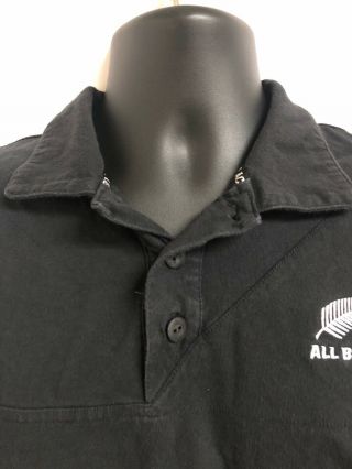 Adidas All Blacks Heavyweight Embroidered Zealand Rugby Polo Shirt Mens LRG 3