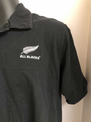 Adidas All Blacks Heavyweight Embroidered Zealand Rugby Polo Shirt Mens LRG 4