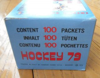 1979 Panini World Hockey Box Of 100 Sticker Packs Hockey 79