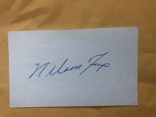 Nellie Fox Signed 3x5 Index Card Chicago White Sox Hof