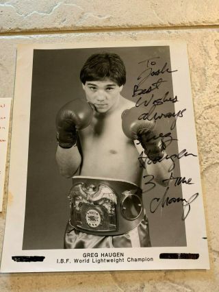 1991 Greg Mutt Haugen Auto Photo 8x10 I.  B.  F.  World Lightweight Champion Boxing