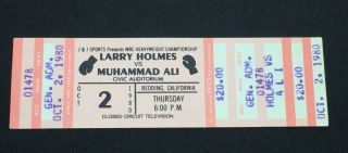 Boxing 1980 Full Ticket Muhammad Ali Vs.  Larry Holmes Closed Circuit