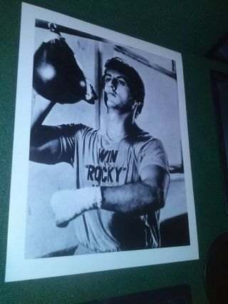 Rocky Ii Movie Sylvester Stallone 8 X 10 Black And White Boxing Photo Photograph