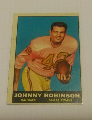 1961 Topps 139 Johnny Robinson Rc Rookie Hall Of Fame Hof 19 2019