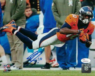 Emmanuel Sanders Autographed/signed Denver Broncos 8x10 Photo Jsa 14524 Pf