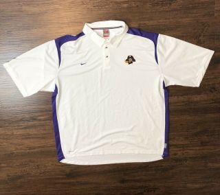 East Carolina University Nike Team 3xl Polo Shirt Textured Ecu Pirates White