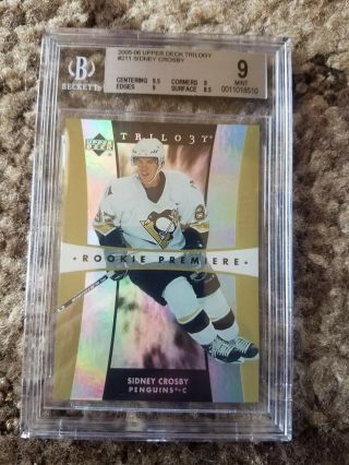2005 - 06 Sidney Crosby Upper Deck Trilogy Rookie Premiere Rc /999 Bgs 9.