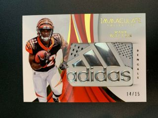 Mark Walton 2018 Immaculate Adidas Jumbo Jersey Patch Bengals Rookie Rc /15