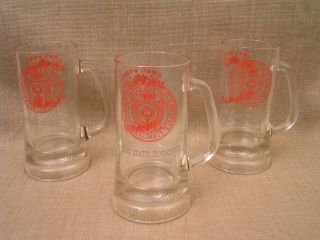 3 1969 Ohio State Buckeyes Football Rose Bowl Victory Beer Mug Glasses -