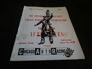 1958 Chicago Park District Police Benevolent Association Auto Race Program