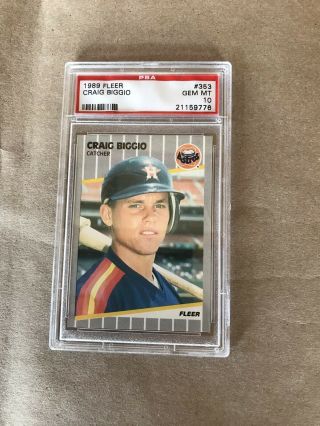 1989 Fleer 353 Craig Biggio Rookie Baseball Card Psa 10 Gem