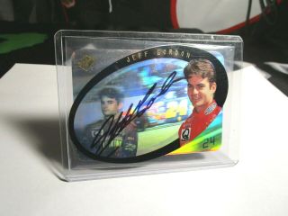 Jeff Gordon Autographed Signed 1996 Upper Deck Hologram Racing Card.