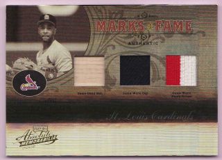 Ozzie Smith 2005 Absolute Marks Of Fame Triple Swatch Bat Cap Patch Pants 10/10