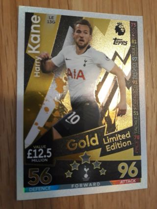 Match Attax Extra 2018/19 18/19 Harry Kane Gold Limited Edition Le13g -