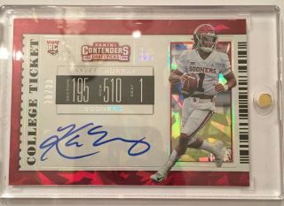 2019 Contenders Kyler Murray Cracked Ice Auto Variation A 20/23 Rc Cardinals 1