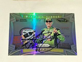 Kyle Busch Autographed Panini Prizm Sonoma Winners Circle Refractor Nascar Card