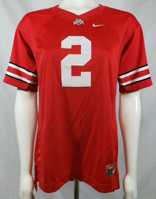 Nike Team Ohio State Buckeyes 2 Womens Medium Osu Home Red Football Jersey