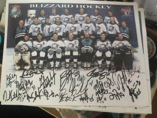 1997 - 1998 Huntington Blizzard 8x10 Team Photo.  Facsimile Autographed By Team