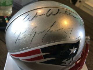 England Patriots Autographed Mini Helmet Signed By Randy Moss & Wes Welker