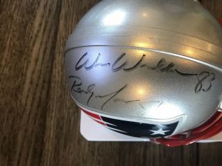 England Patriots Autographed mini helmet signed by Randy Moss & Wes Welker 2