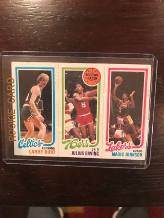 1980 - 1981 Topps Larry Bird/julius Erving/ Magic Johnson Basketball Card Rookie