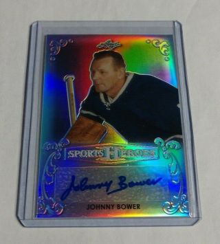 R11,  879 - Johnny Bower - 2017 Leaf Sports Heroes - Autograph - Maple Leafs -