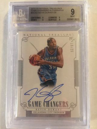 2014 - 15 National Treasures Game Changers Kevin Durant Auto/25 Bgs 9/9