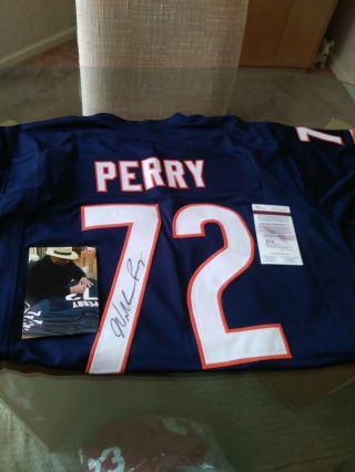 William Perry Chicago Bears Signed Autograph Blue Football Jersey Jsa
